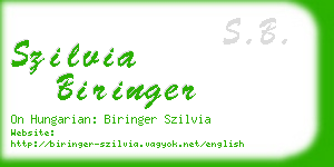 szilvia biringer business card